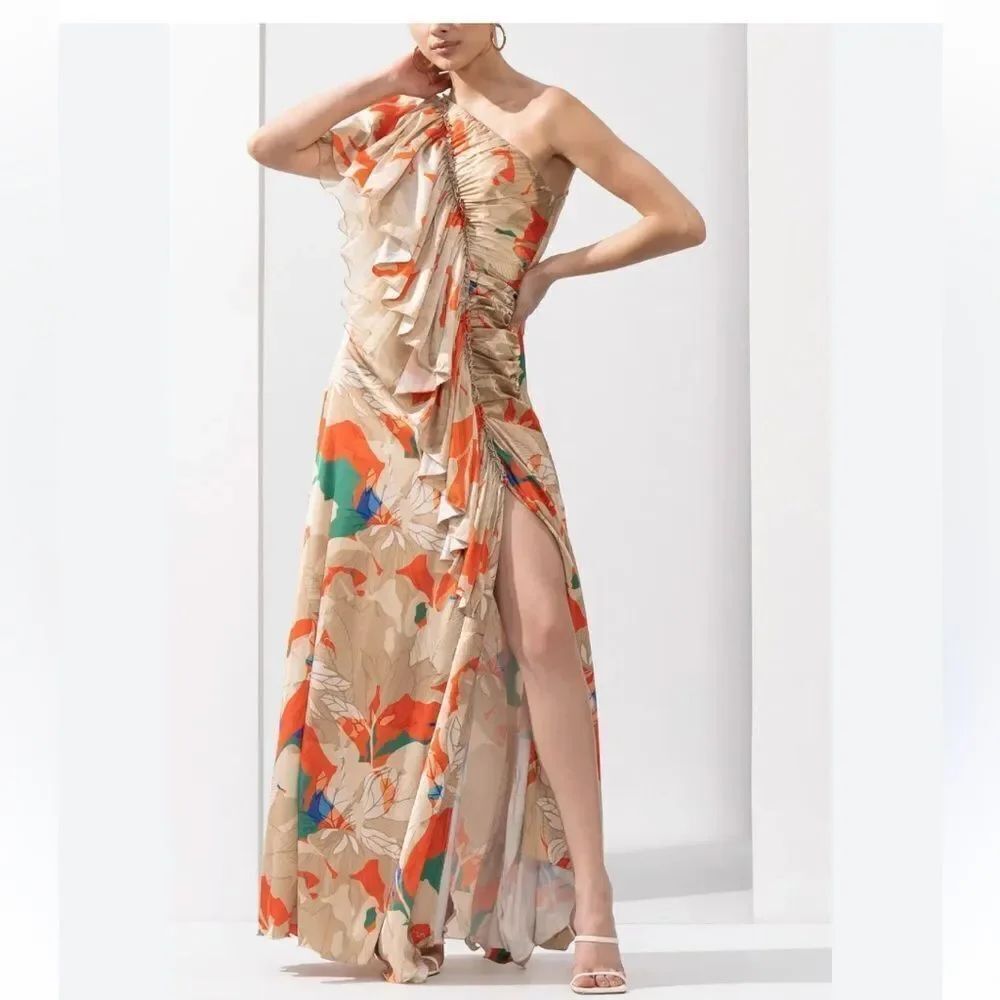 Mandira Wirk - Resort Elegant Multicolor Off-Shoulder Dress